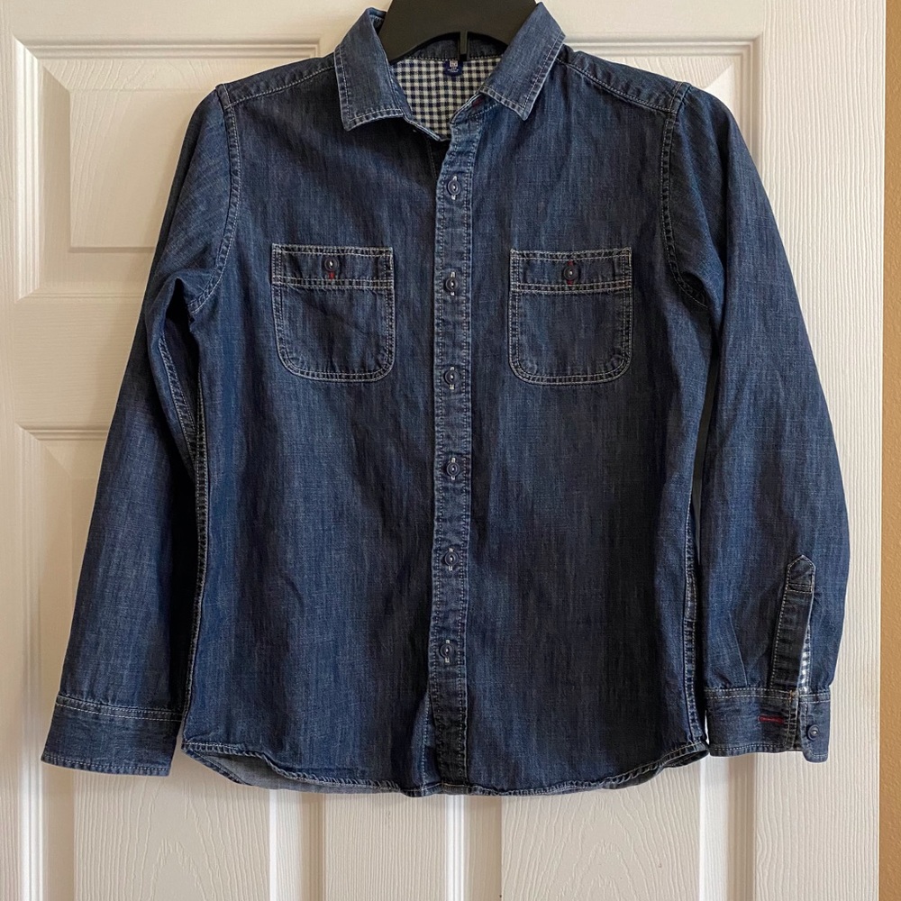 Uniqlo Denim long sleeve button down shirt